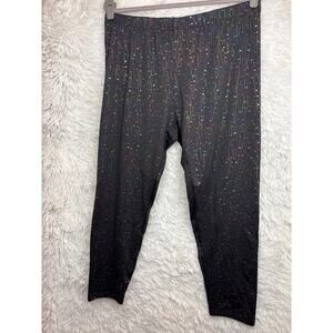 Women’s Plus Size Leggins with Rainbow Stars and Vertical Lines Size 3X